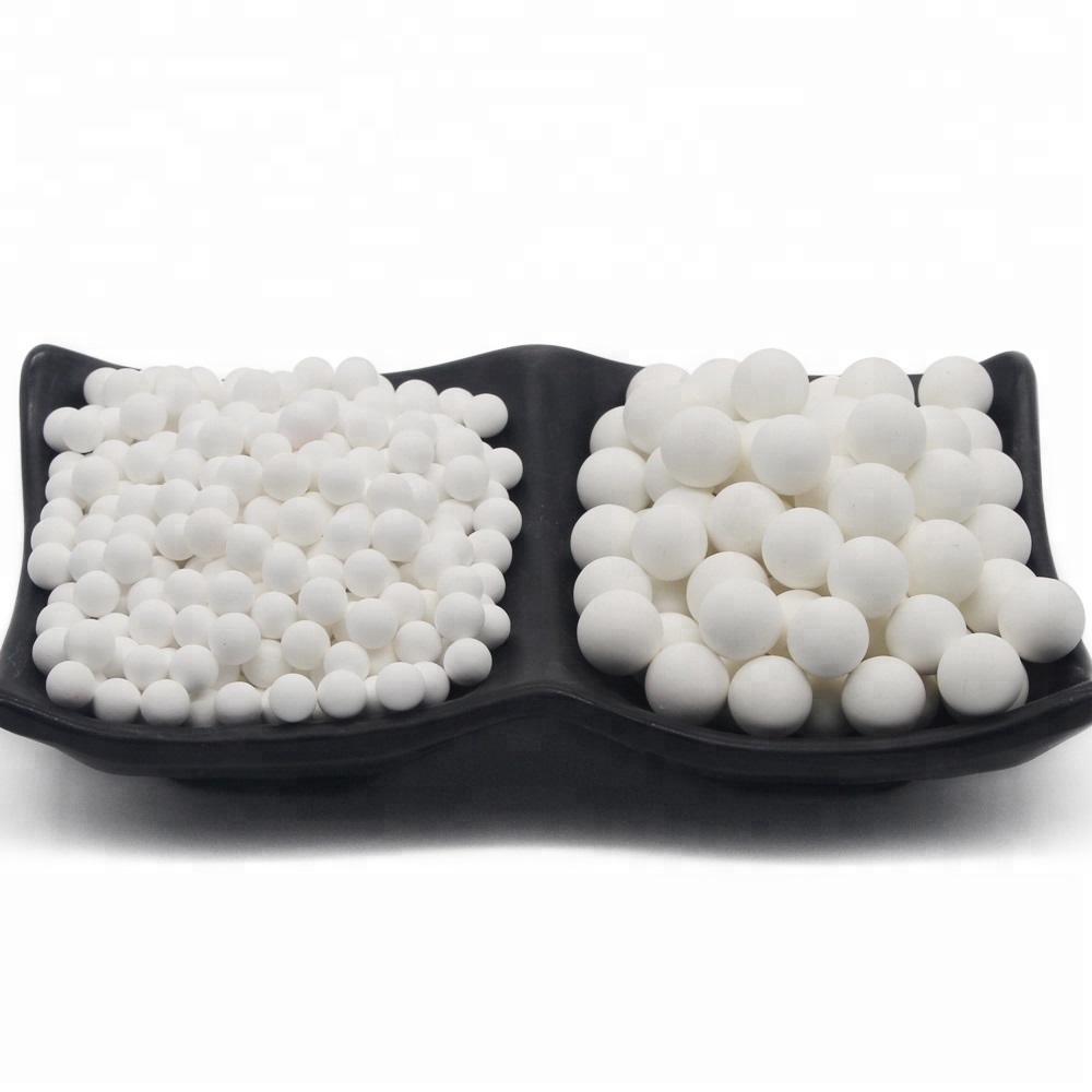 3-5mm 4-6mm Air Drying Fluoride Gamma  Alumina Balls Adsorbent Gamma Activated Alumina Ball Alumina Activated For Air Compressor